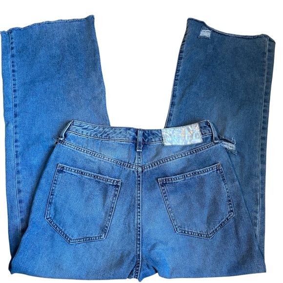 Circus NY Distressed Wide Leg Jeans Sz 28 Frayed Hem Grunge Streetwear Vibe A146 - Picture 2 of 9